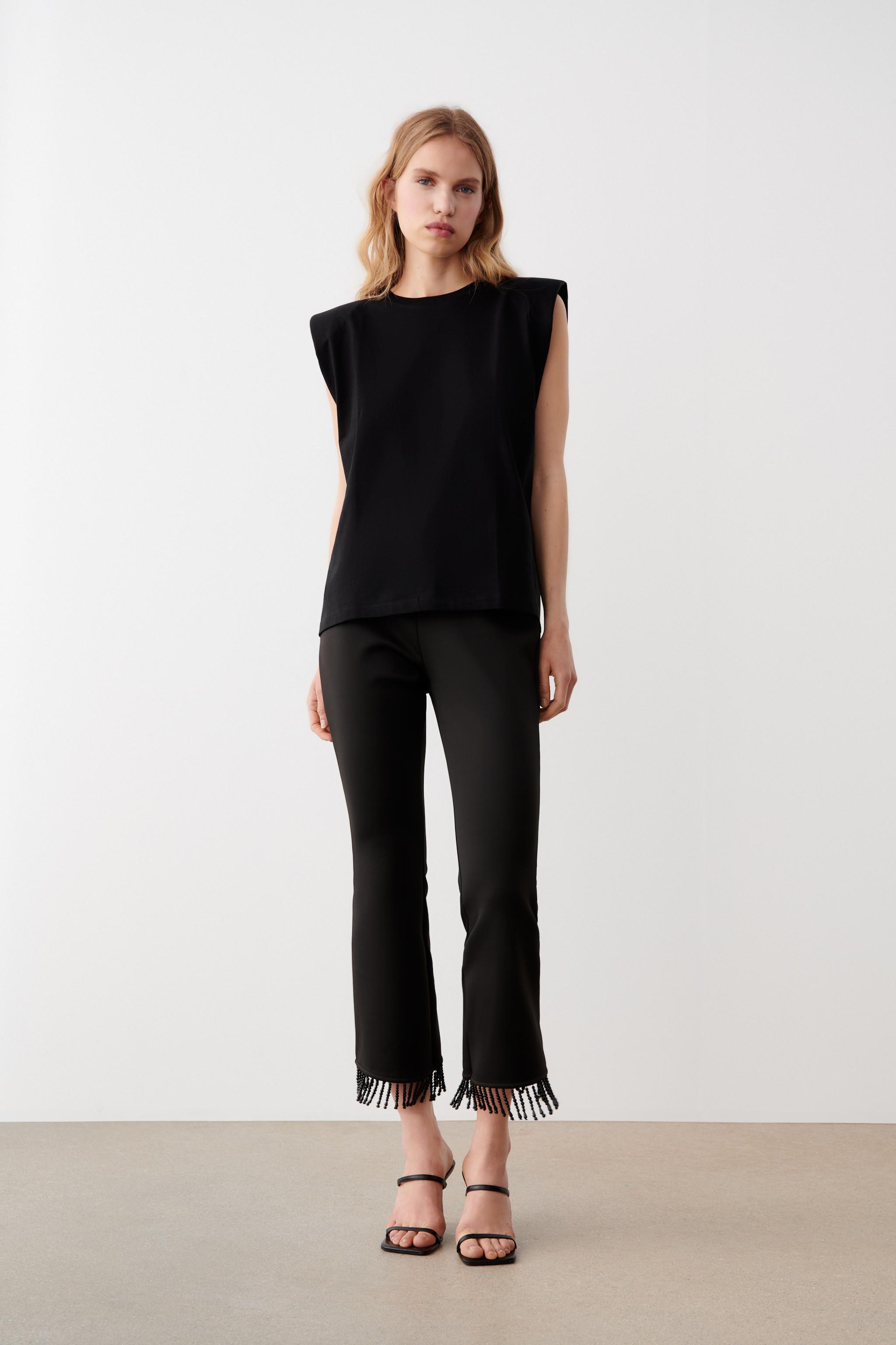 Zara shoulder pad sweatshirt hotsell